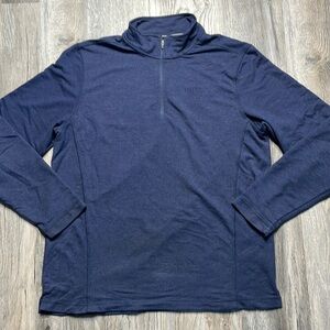 Orvis Mens French Terry Navy Blue 1/4 Zip Pullover, size medium